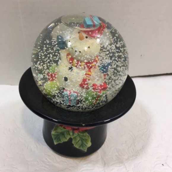 Snow Globe Other - Musical Christmas Snow Glass Globe "Frosty the Snowman" Black Top Hat 6"